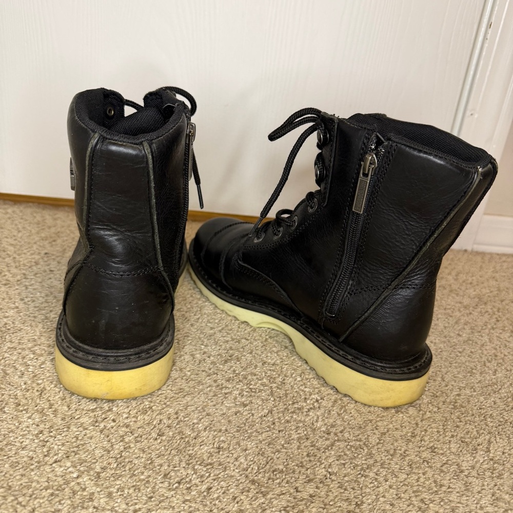 Harley-Davidson Marconi Black Leather Lace-Up Motorcycle Boots - Picture 8 of 12